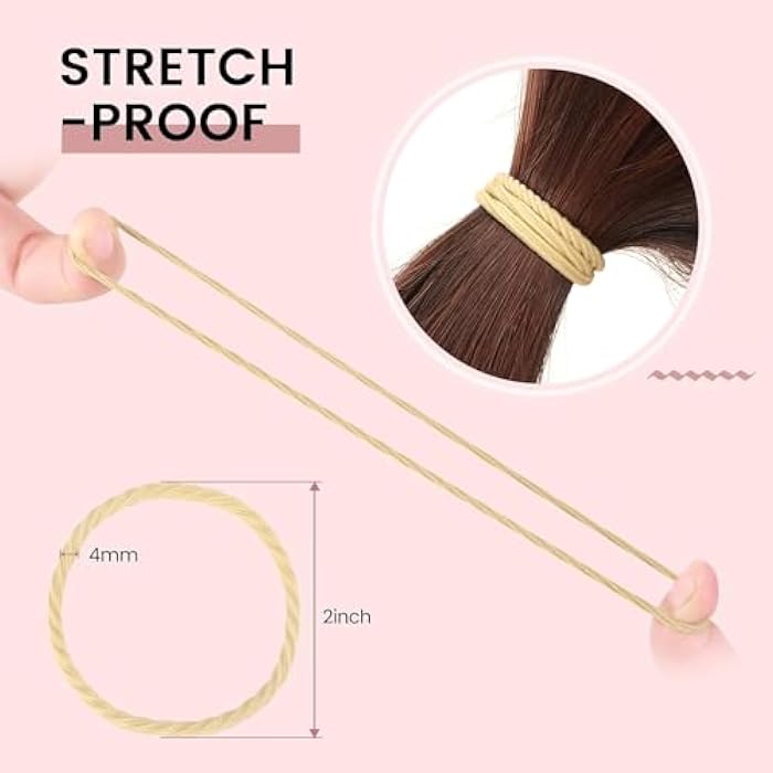 fashion mania Women Elastic Hair Tie, Simplicity Thread Ponytail Holders Hair Bands For Girls, 5 Colors No Damage Hair Accessories For Thin and Thick Hair/Pony Tails - Image 2